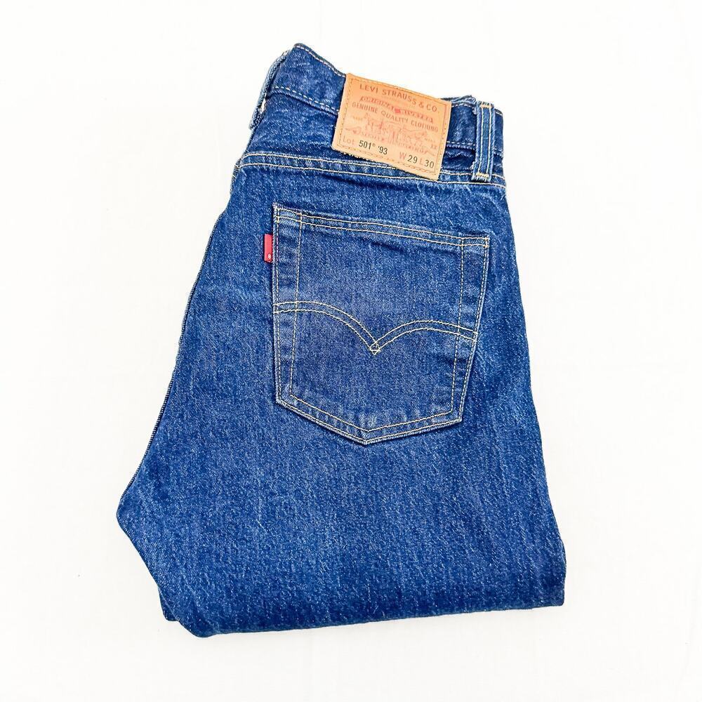 Levi's 501 '93 Men's Dark Wash Denim Jeans Button Fly Straight Leg Size 29 x 30